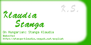 klaudia stanga business card